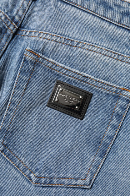 Dolce &amp; Gabbana – Blau verwaschene Skinny-Jeans mit hoher Taille