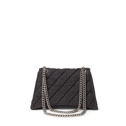 Balenciaga – Schultertasche aus schwarzem Stoff und Leder