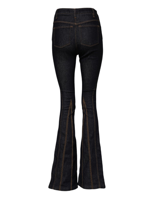 Dolce &amp; Gabbana – Schwarze Bootcut-Jeans aus Baumwolle mit mittlerer Taille 