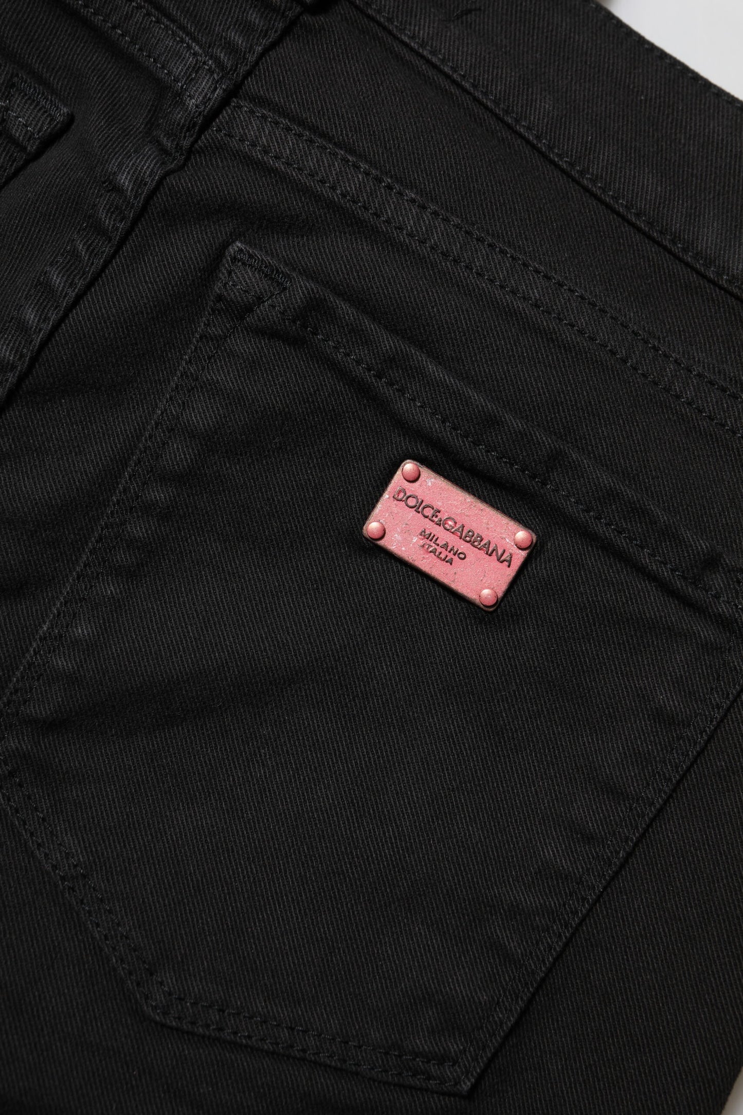 Dolce &amp; Gabbana – Schwarze Skinny-Jeans aus Baumwolle mit mittlerer Taille 