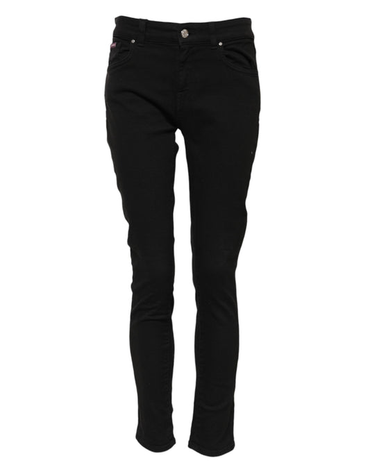 Dolce &amp; Gabbana – Schwarze Skinny-Jeans aus Baumwolle mit mittlerer Taille 