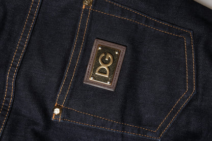 Dolce &amp; Gabbana – Blaue PRETTY Skinny-Jeans aus Baumwolle mit niedriger Taille 