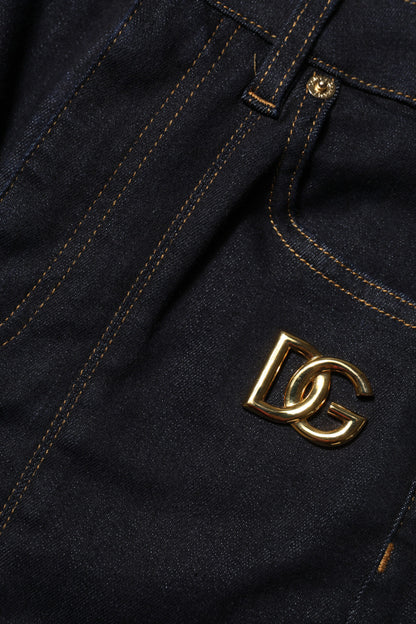 Dolce &amp; Gabbana – Blaue Skinny-Jeans aus Baumwolle mit hoher Taille 