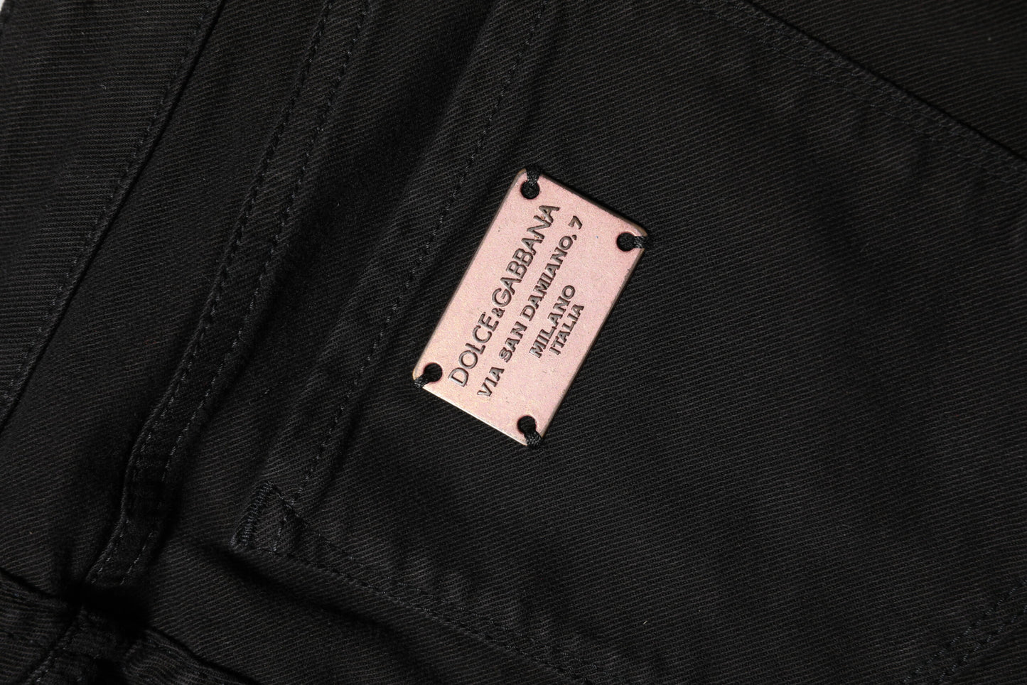 Dolce &amp; Gabbana – Schwarze Skinny-Jeans aus Baumwolle mit mittlerer Taille 