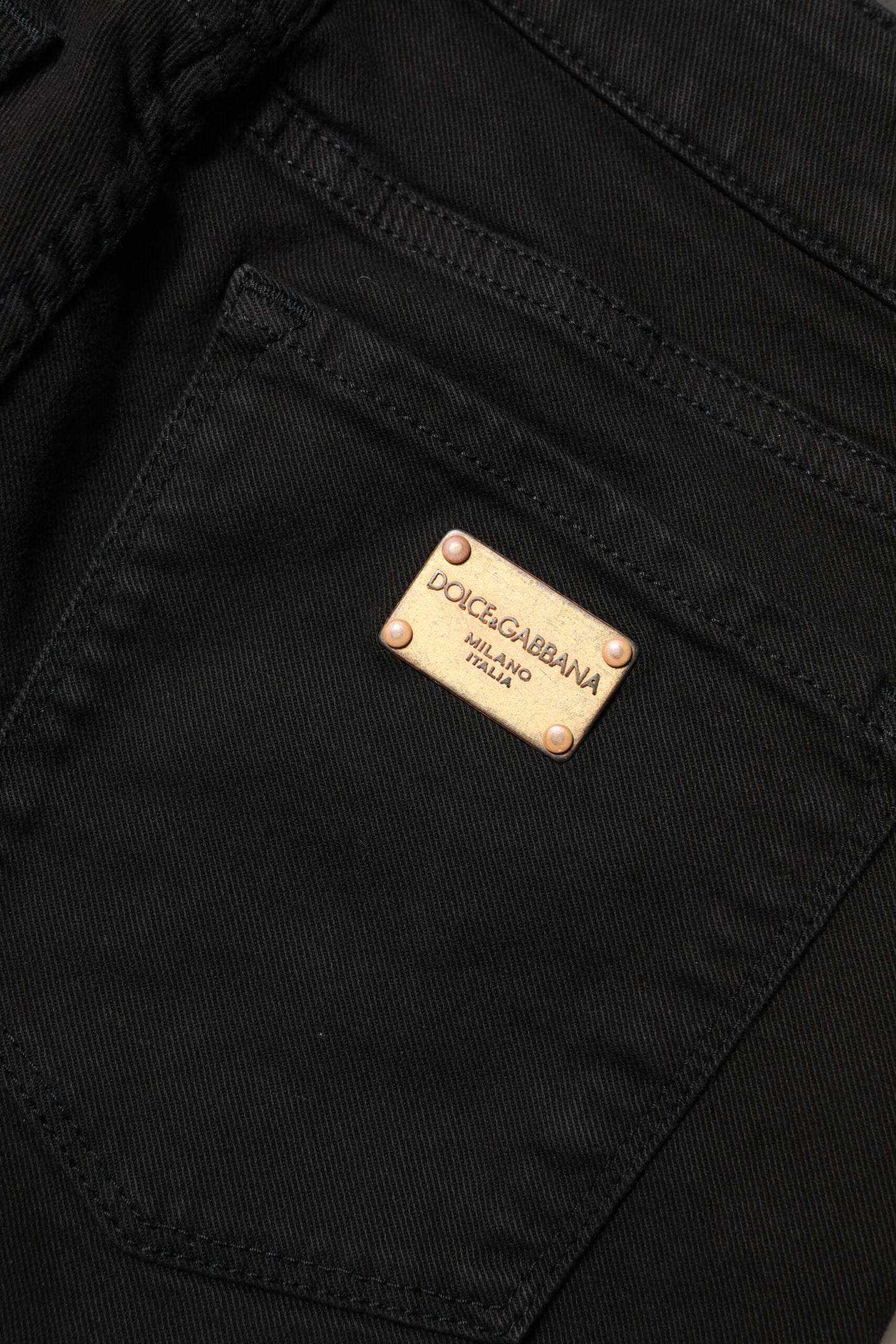 Dolce &amp; Gabbana – Schwarze Skinny-Jeans aus Baumwolle mit mittlerer Taille 