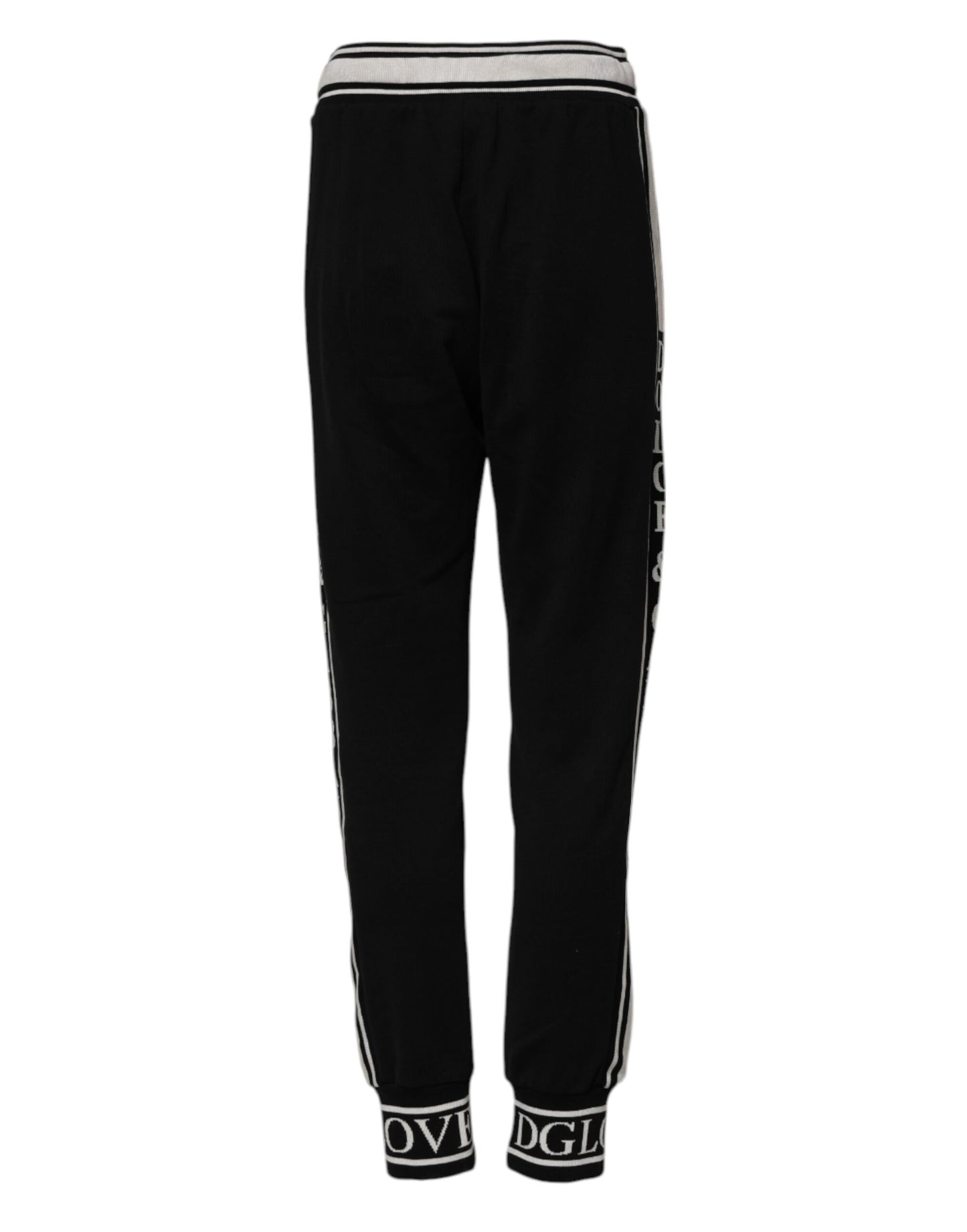 Dolce &amp; Gabbana – Schwarze Jogginghose aus Baumwolle mit Logobund 