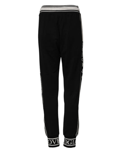 Dolce &amp; Gabbana – Schwarze Jogginghose aus Baumwolle mit Logobund 