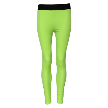 Dolce &amp; Gabbana, grüne Leggings aus Nylon in schmaler Passform 