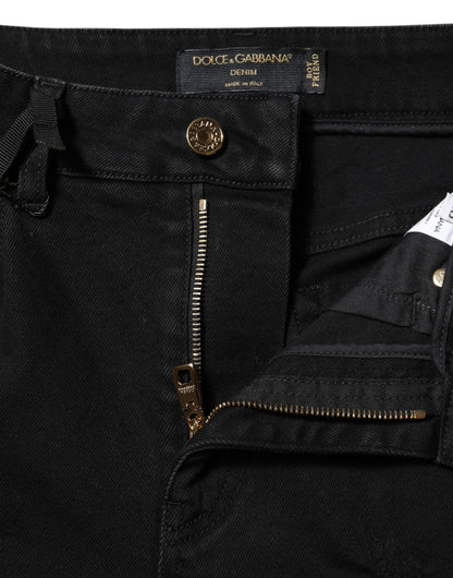Dolce &amp; Gabbana – Schwarze Boyfriend-Jeans aus Baumwoll-Schlagjeans 