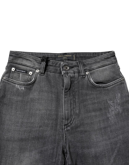 Dolce &amp; Gabbana Dunkelgraue Skinny-Jeans AUDREY aus Baumwolle 