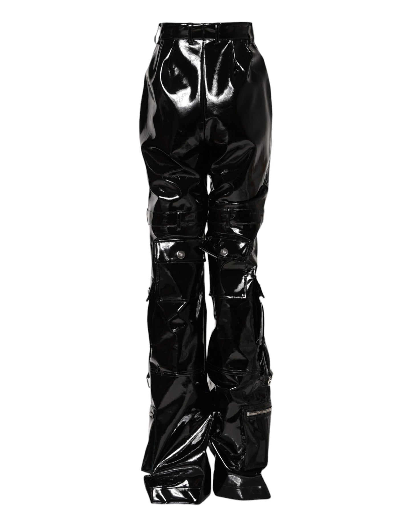 Dolce &amp; Gabbana – Schwarze Cargo-Bootcut-Hose mit hoher Taille 