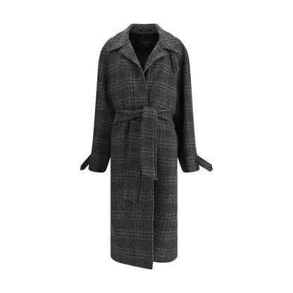 Balenciaga – Langer Mantel mit Karomuster