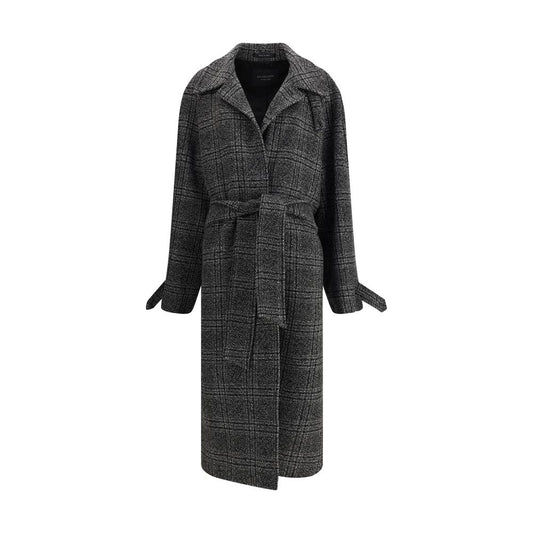 Balenciaga – Langer Mantel mit Karomuster
