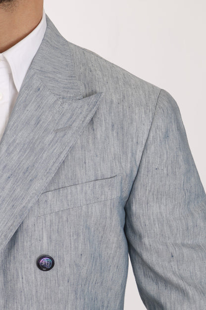 Dolce &amp; Gabbana Blauer Flachs NAPOLI Jacke Mantel Blazer