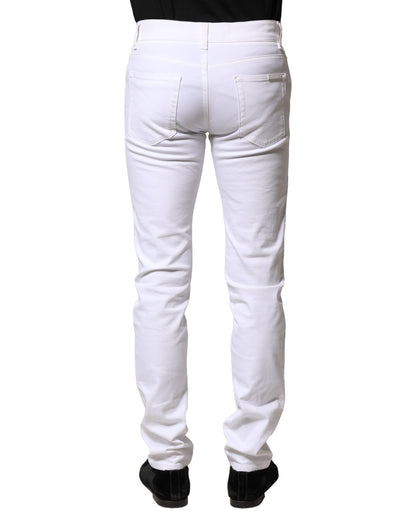 Dolce &amp; Gabbana Weiße Skinny-Jeans aus Baumwolle für Herren