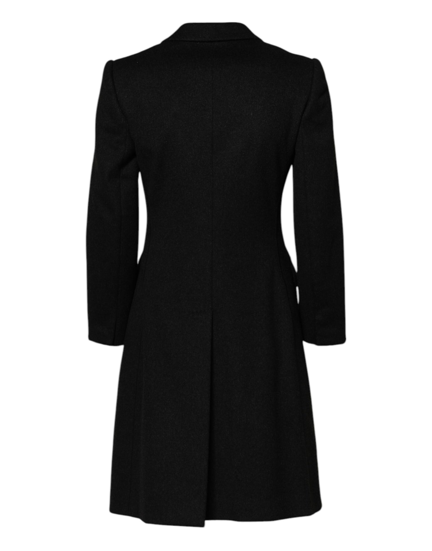 Dolce &amp; Gabbana – Schwarze Trenchcoat-Jacke aus Wolle mit langen Ärmeln