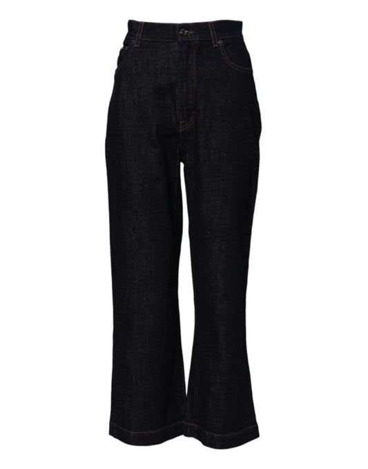 Dolce &amp; Gabbana – Hoch taillierte Schlagjeans aus blauer Baumwolle 