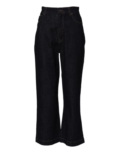 Dolce &amp; Gabbana – Hoch taillierte Schlagjeans aus blauer Baumwolle 