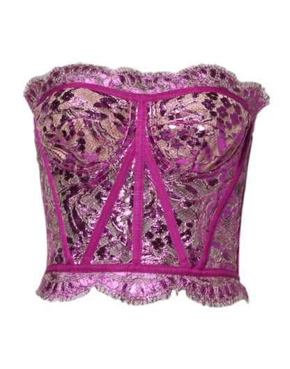 Dolce &amp; Gabbana – Rosafarbenes, ärmelloses Bustier-Korpus-Bluse-Top