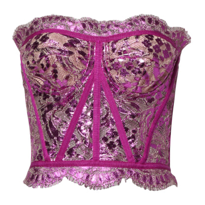 Dolce &amp; Gabbana – Rosafarbenes, ärmelloses Bustier-Korpus-Bluse-Top