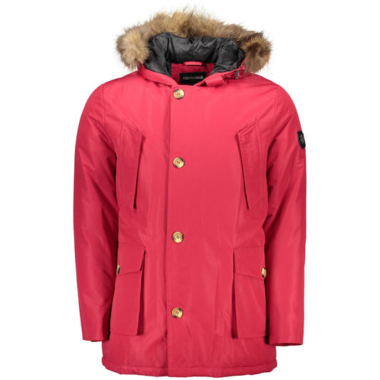 Roberto Cavalli Rote Polyesterjacke