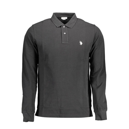 US POLO ASSN. Black Cotton Polo Shirt