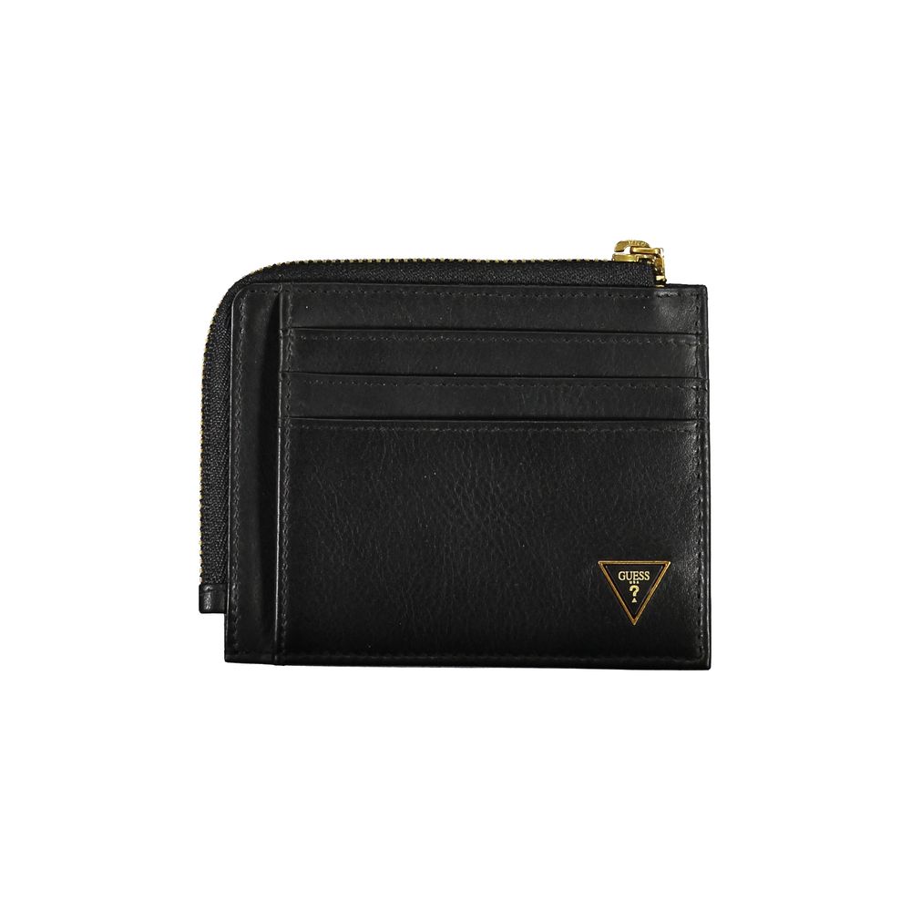 Guess Jeans – Schwarze Lederbrieftasche