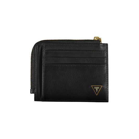 Guess Jeans – Schwarze Lederbrieftasche