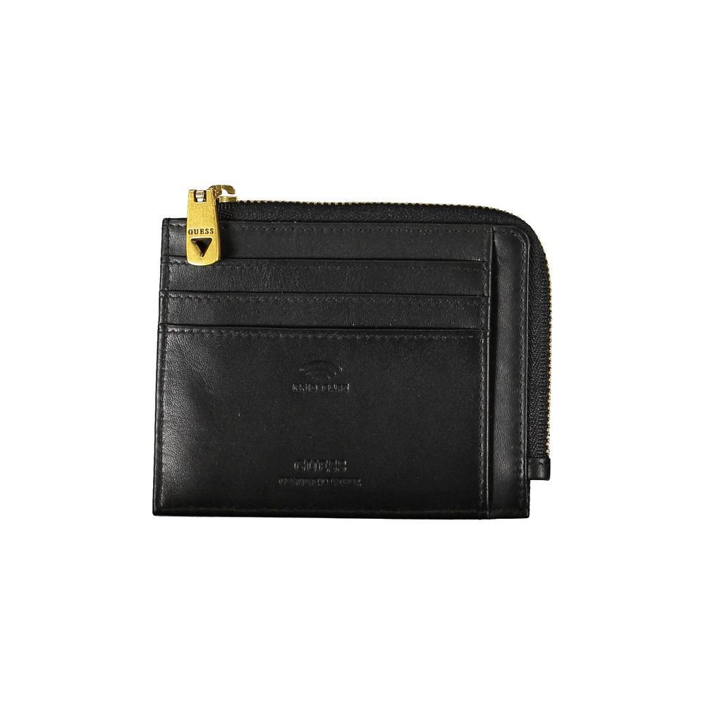 Guess Jeans – Schwarze Lederbrieftasche