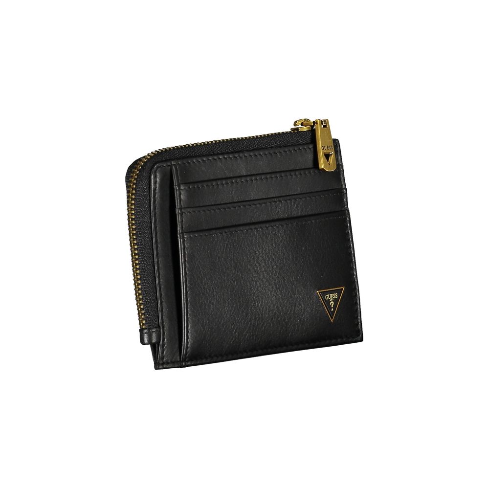 Guess Jeans – Schwarze Lederbrieftasche