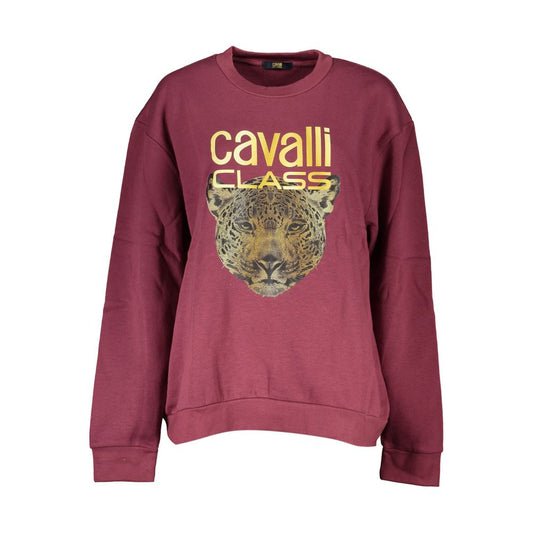 Lilafarbener Baumwollpullover von Cavalli Class
