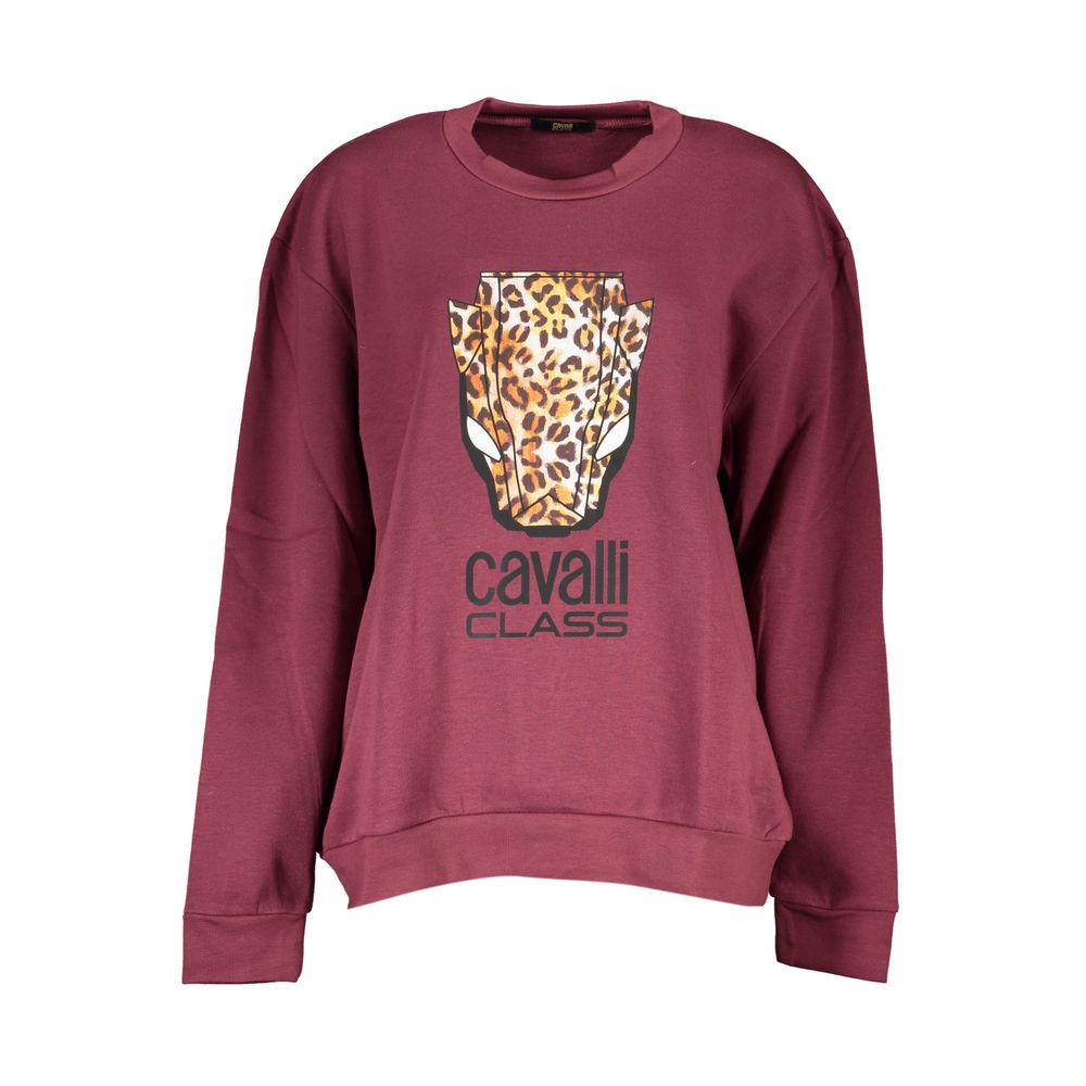 Lilafarbener Baumwollpullover von Cavalli Class