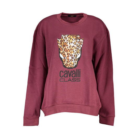 Lilafarbener Baumwollpullover von Cavalli Class