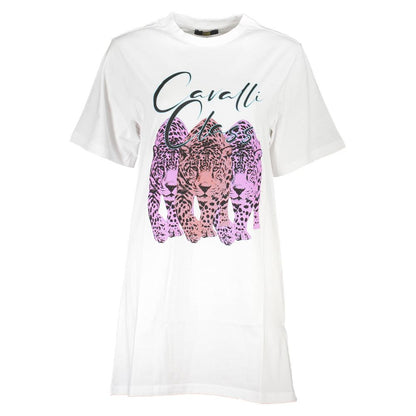 Weißes Baumwollkleid der Cavalli Class