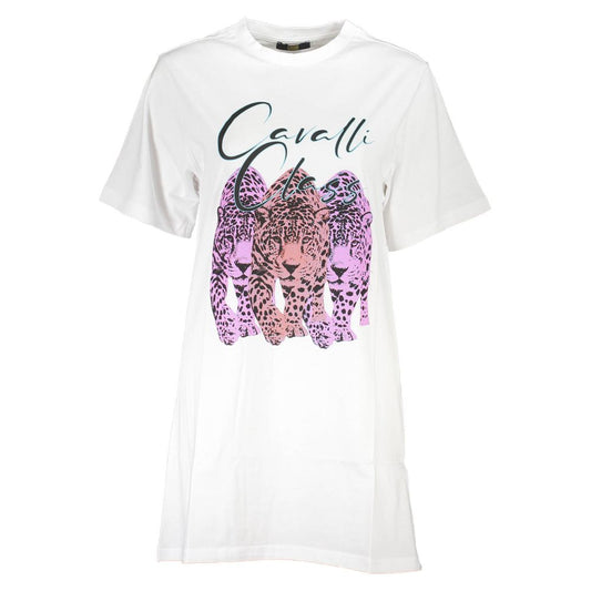 Weißes Baumwollkleid der Cavalli Class