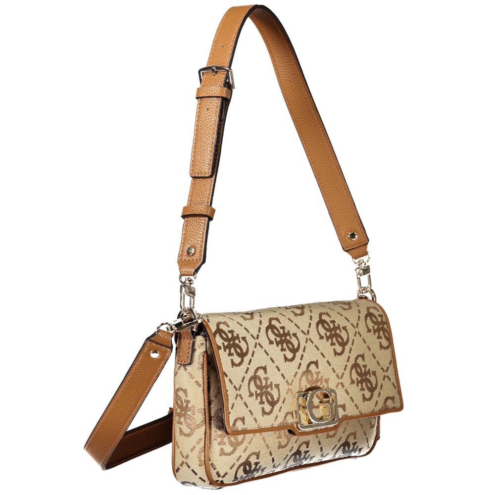 Guess Jeans Beige Polyester Damen Handtasche