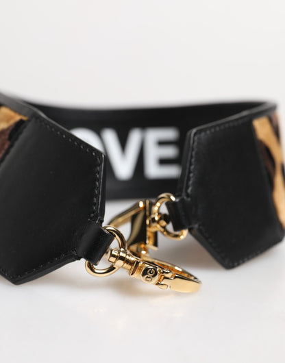 Dolce &amp; Gabbana – Wendetasche mit Schultergurt und Leopardenmuster in Schwarz