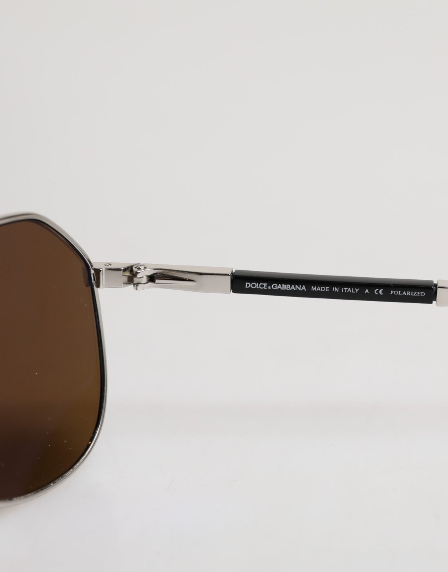 Dolce &amp; Gabbana DG2073 Klassische Pilotensonnenbrille aus silbernem Stahl mit braunen Gläsern