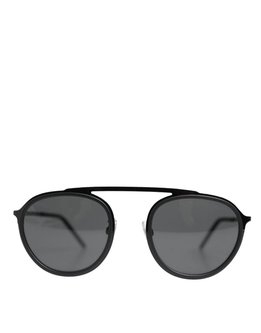 Dolce &amp; Gabbana – DG2276 – Runde Sonnenbrille mit Metallrand in Mattschwarz