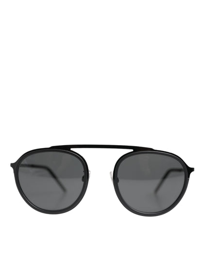 Dolce &amp; Gabbana – DG2276 – Runde Sonnenbrille mit Metallrand in Mattschwarz