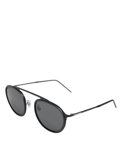 Dolce &amp; Gabbana – DG2276 – Runde Sonnenbrille mit Metallrand in Mattschwarz