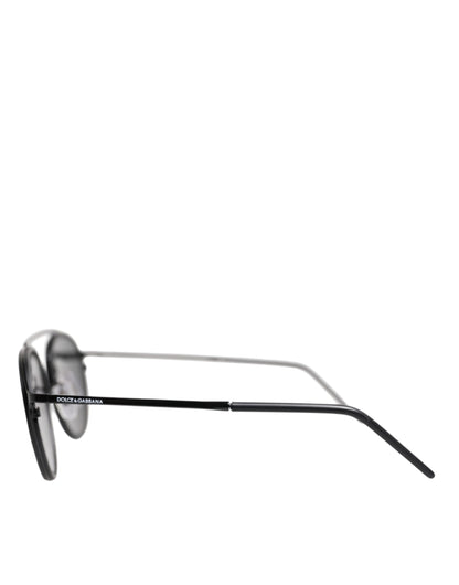 Dolce &amp; Gabbana – DG2276 – Runde Sonnenbrille mit Metallrand in Mattschwarz