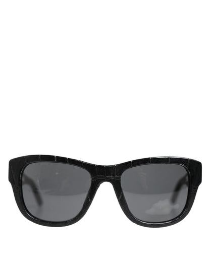 Dolce &amp; Gabbana – Sonnenbrille mit getönten Gläsern und schwarzem Lederrahmen DG4177