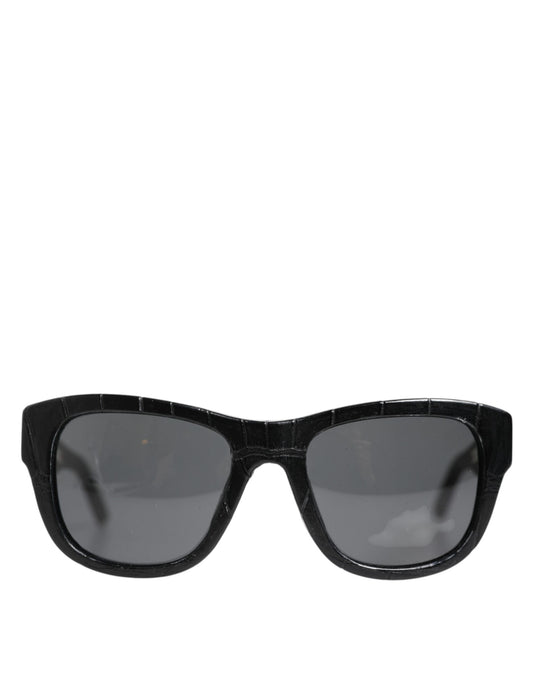 Dolce &amp; Gabbana – Sonnenbrille mit getönten Gläsern und schwarzem Lederrahmen DG4177