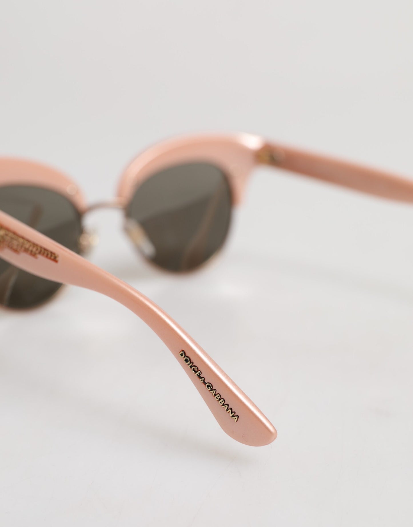 Dolce &amp; Gabbana Pink Gold Mirrored Cat Eye DG6109 Sequined Sunglasses
