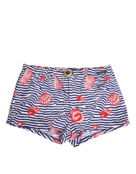 Dolce &amp; Gabbana Multicolor Striped Beachwear Swim Trunk Swimwear