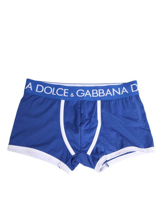 Dolce &amp; Gabbana – Boxershorts aus Baumwollstretch in normaler Passform, Blau