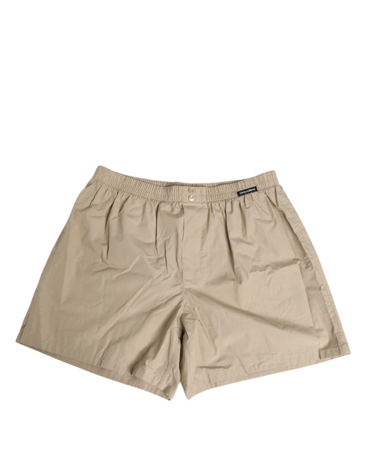 Dolce &amp; Gabbana – Beigefarbene Boxershorts aus Baumwolle in regulärer Passform
