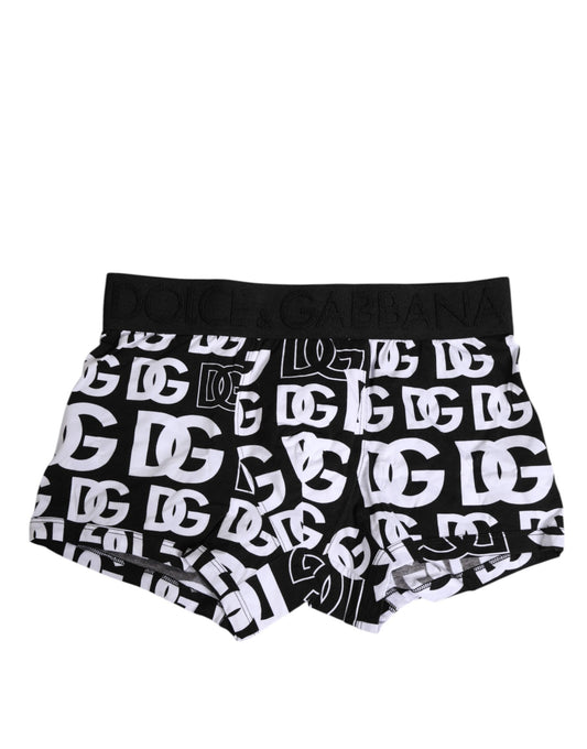 Dolce &amp; Gabbana – Schwarze Boxershorts aus Baumwolle mit Logo in regulärer Passform für Herren