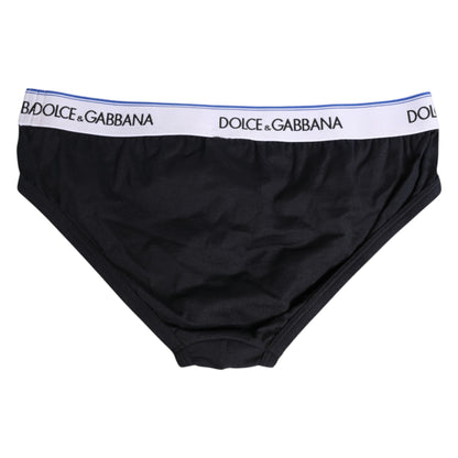 Dolce &amp; Gabbana – Schwarze Slips aus Baumwollstretch in normaler Passform